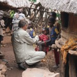 Dirk greeting the children