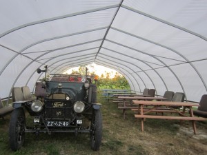 T Ford in tent