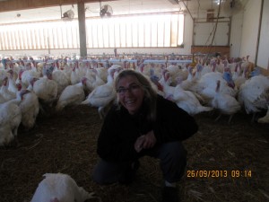 Trudy with turkeys