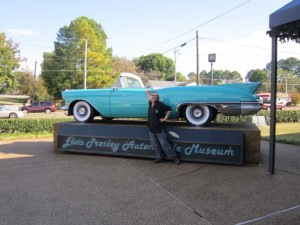 in front of the car-museum