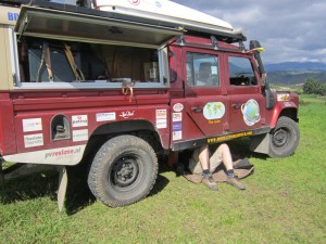 working on the Landrover