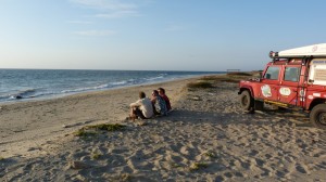 celebrating reaching the coast of Peru