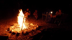 resting by the campfire