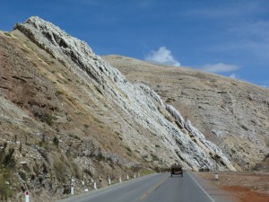 strange coloured rock layers