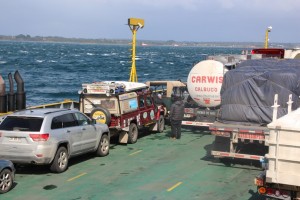 on the ferry