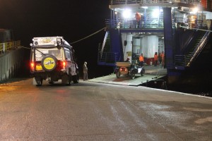 on the ferry