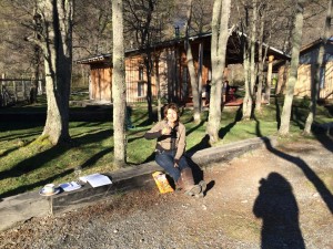 Marjolein with a glass of wine