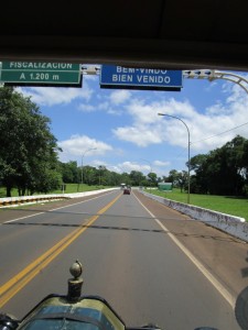 Crossing border into Brazil