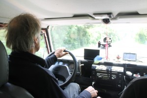 Dirk driving Land Rover