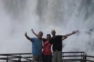 Wouter, Liza and Robert under falls