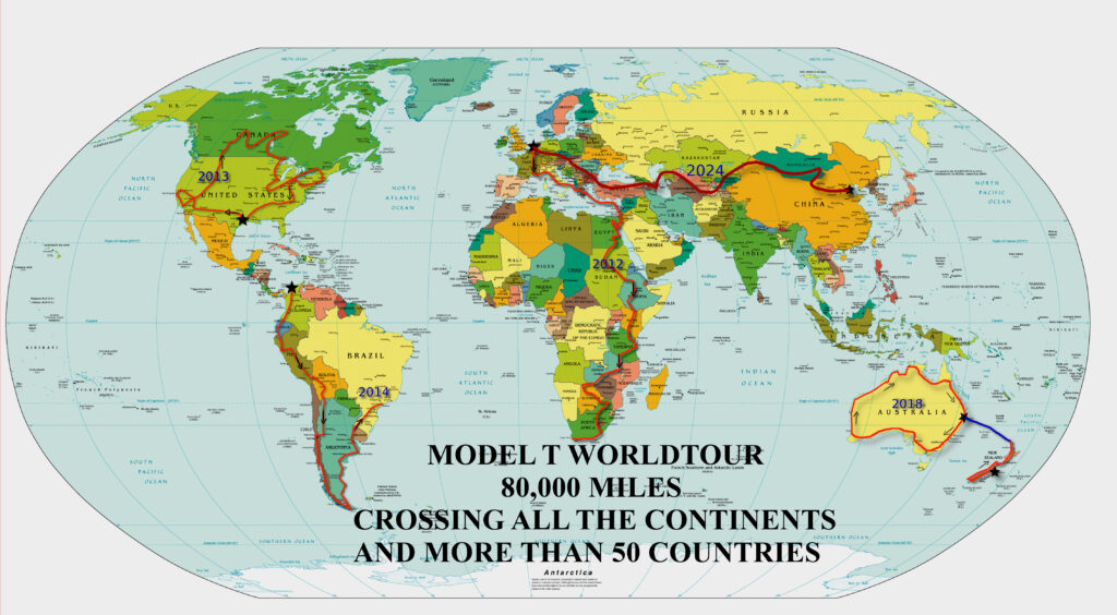 worldmap with route